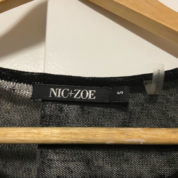 Nic + Zoe Asymmetrical Hem Linen Blend Lagenlook Sweater Size Small - Picture 2 of 7